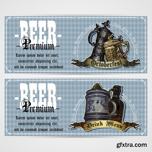 Collection of different beer menu 25 Eps