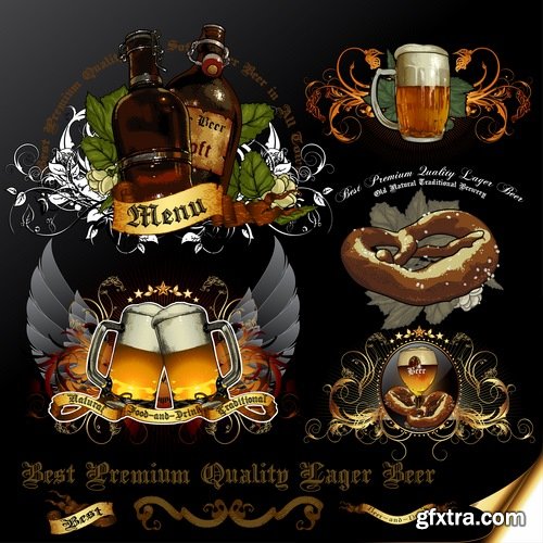 Collection of different beer menu 25 Eps