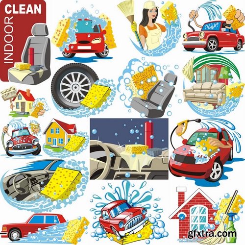 Collection of different vector images sinks 25 Eps