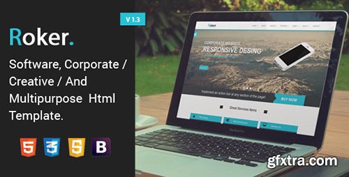 ThemeForest - Roker v1.3 - Software & Business Bootstrap Template - 6354076