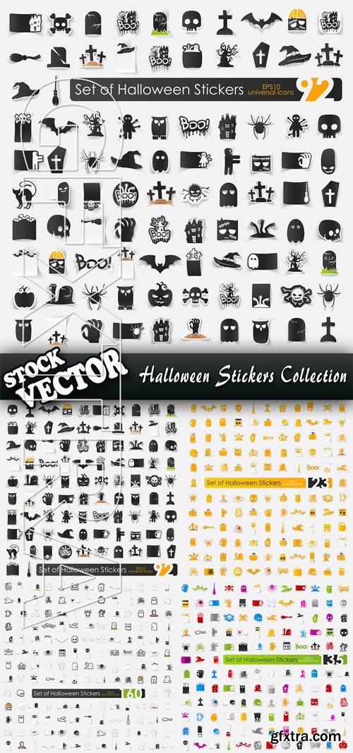 Stock Vector - Halloween Stickers Collection