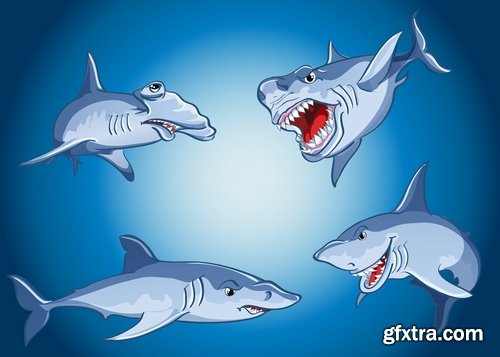 Collection of different cartoon shark 25 Eps