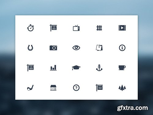 PSD & Ai Web Icons - Mono - 20 Vector Simple Icons