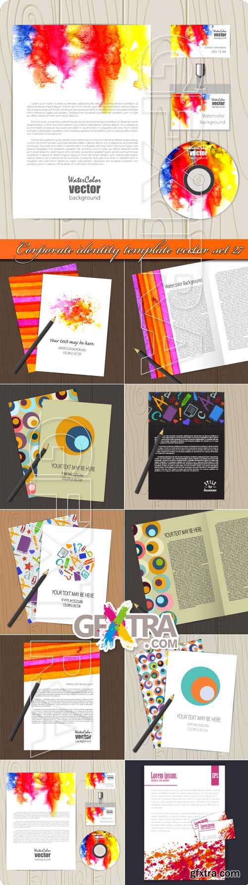 Corporate identity template vector set 27