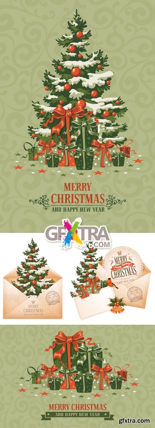 Vintage Christmas Backgrounds Vector