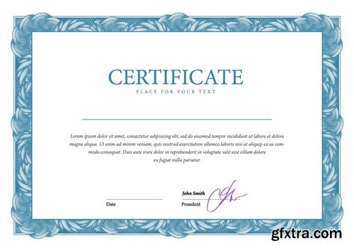 Stock Vectors - Certificate Template 6, 25xEPS