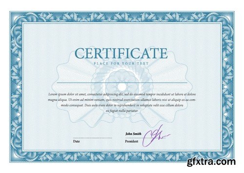 Stock Vectors - Certificate Template 6, 25xEPS