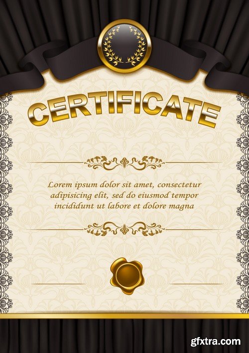 Stock Vectors - Certificate Template 6, 25xEPS