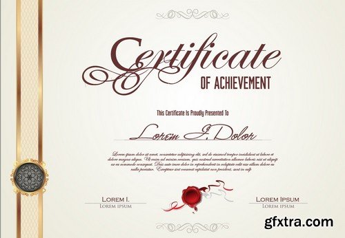 Stock Vectors - Certificate Template 6, 25xEPS