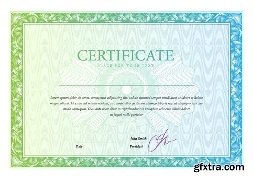 Stock Vectors - Certificate Template 6, 25xEPS