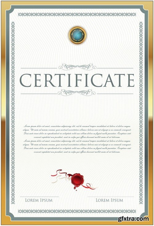 Stock Vectors - Certificate Template 6, 25xEPS