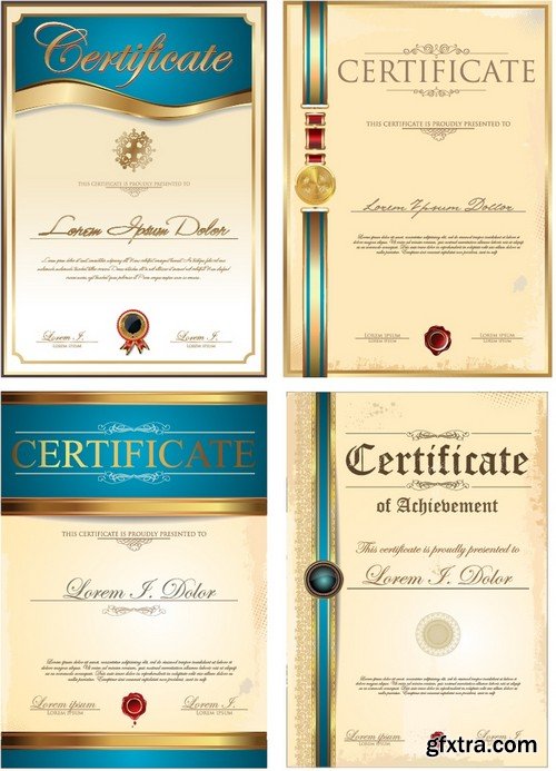 Stock Vectors - Certificate Template 6, 25xEPS