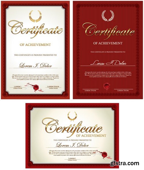 Stock Vectors - Certificate Template 6, 25xEPS