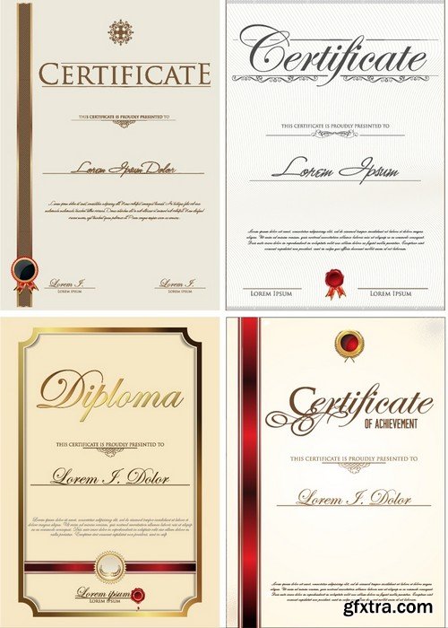 Stock Vectors - Certificate Template 6, 25xEPS