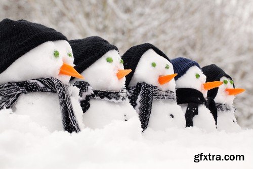 Stock Photos - Snowman, Winter, 25xJPG