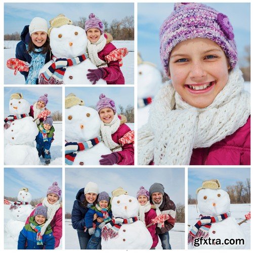 Stock Photos - Snowman, Winter, 25xJPG