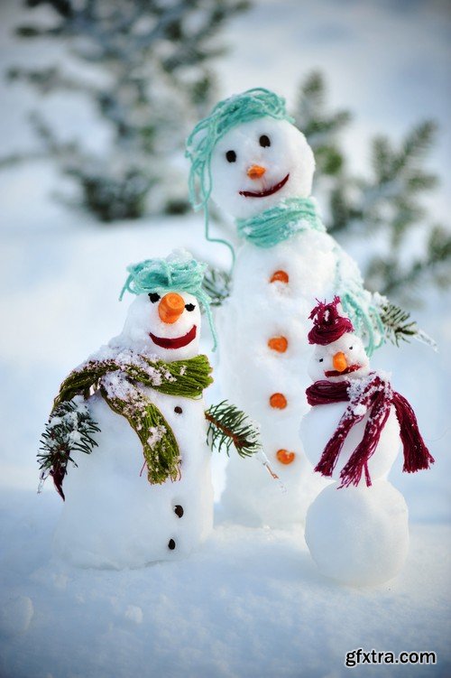 Stock Photos - Snowman, Winter, 25xJPG