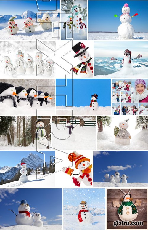 Stock Photos - Snowman, Winter, 25xJPG