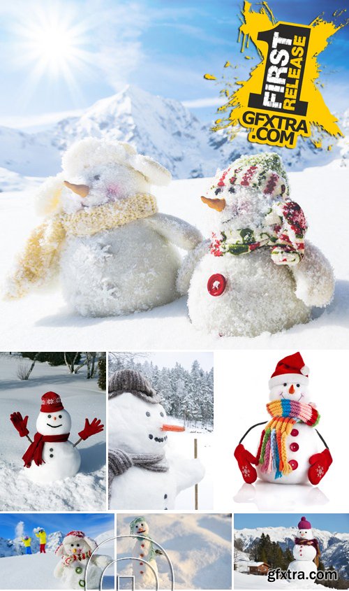 Stock Photos - Snowman, Winter, 25xJPG