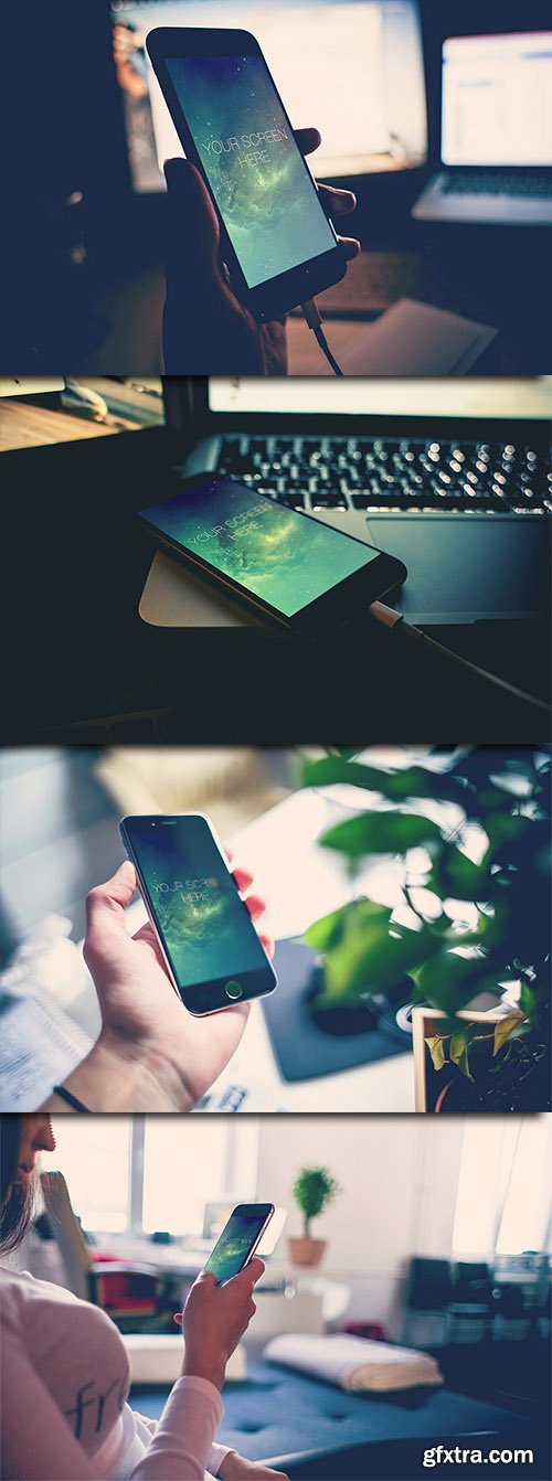 4 Photorealistic PSD Mock-Up's - Iphone 6