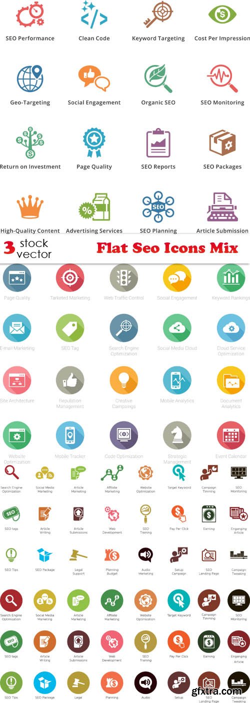 Vectors - Flat Seo Icons Mix