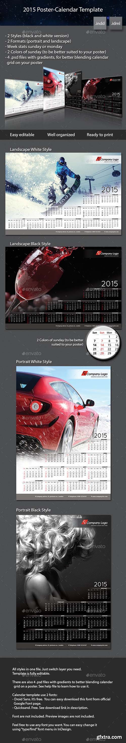 GraphicRiver 2015 Poster-Calendar template 8871563