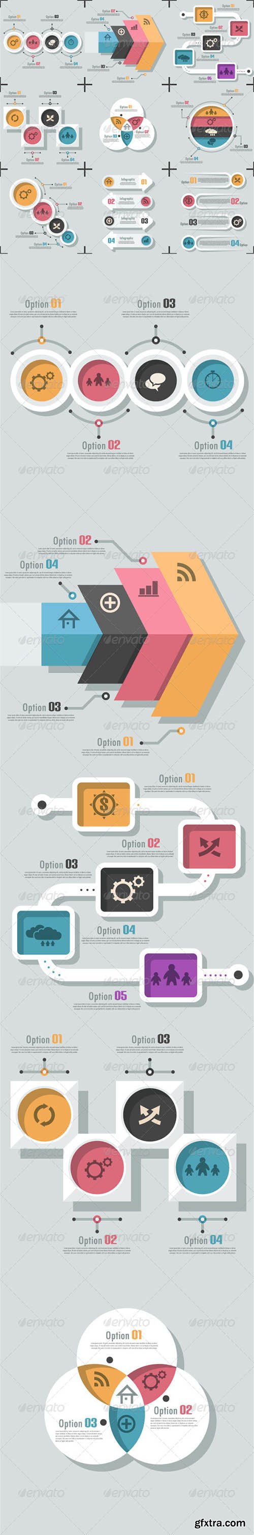 GraphicRiver Set Of 9 Flat Infographic Options Templates 6980489