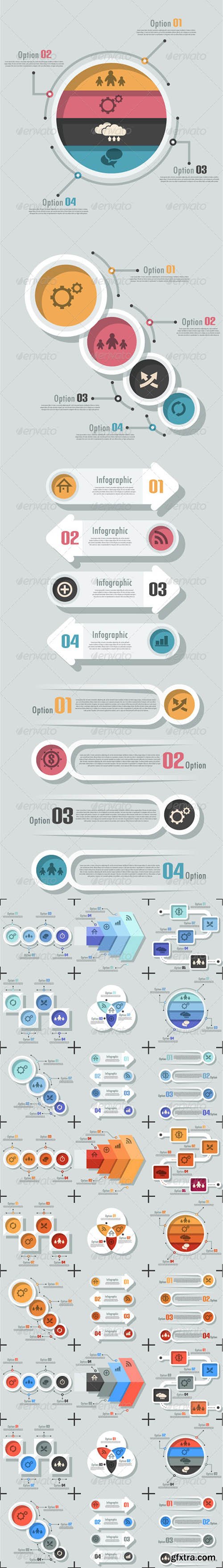 GraphicRiver Set Of 9 Flat Infographic Options Templates 6980489