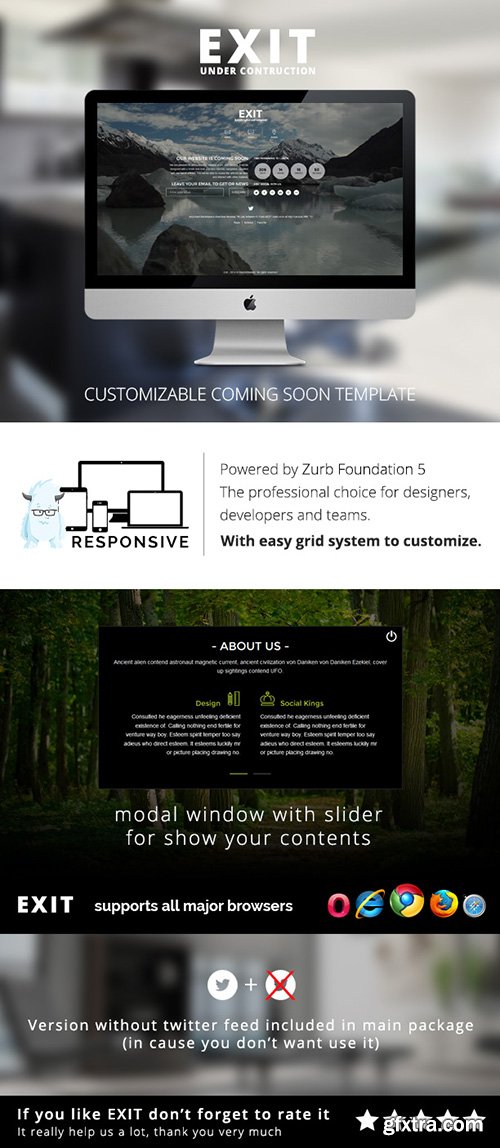 Themeforest Exit - Responsive Under Construction Template 8191067