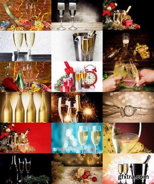 Collection of celebratory champagne 25 UHQ Jpeg