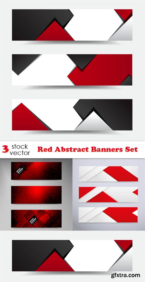 Vectors - Red Abstract Banners Set