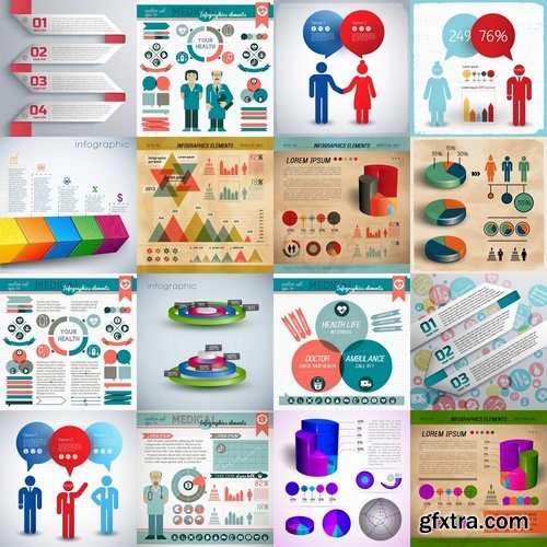 Collection business infographic vector image #3-25 Eps