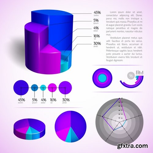 Collection business infographic vector image #3-25 Eps