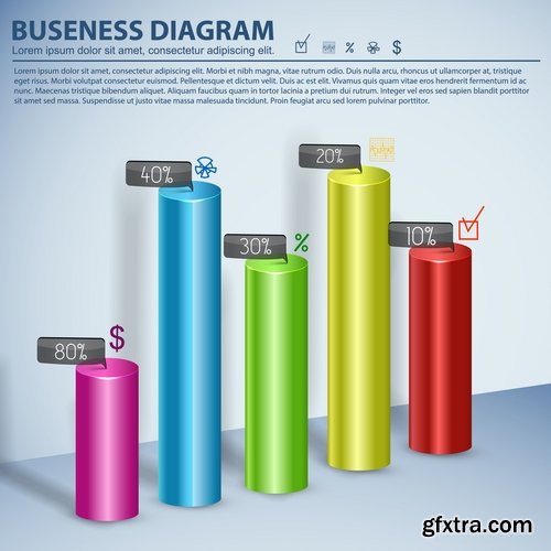 Collection business infographic vector image #3-25 Eps