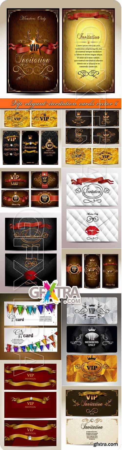 Vip elegant invitation cards vector 6