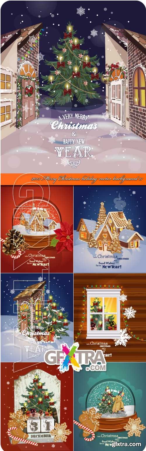 2015 Merry Christmas holiday vector background 17