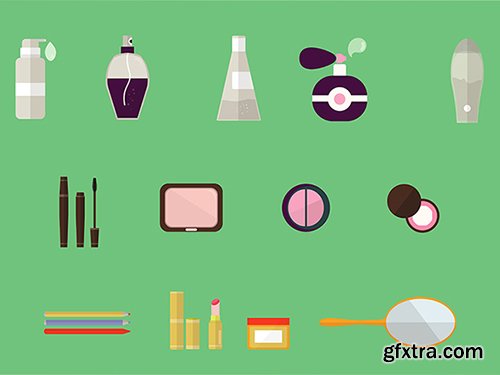 AI Vector Flat Cosmetics Icons (November 2014)