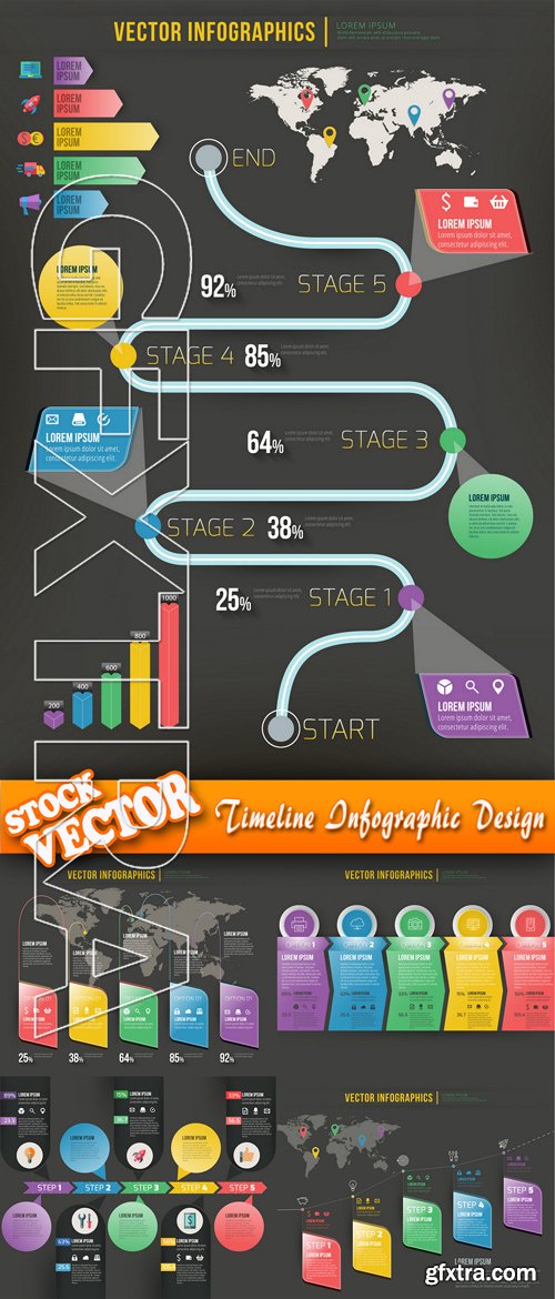 Stock Vector - Timeline Infographic Design