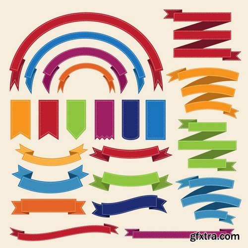 Stock Vectors - Ribbons 2, 25xEPS