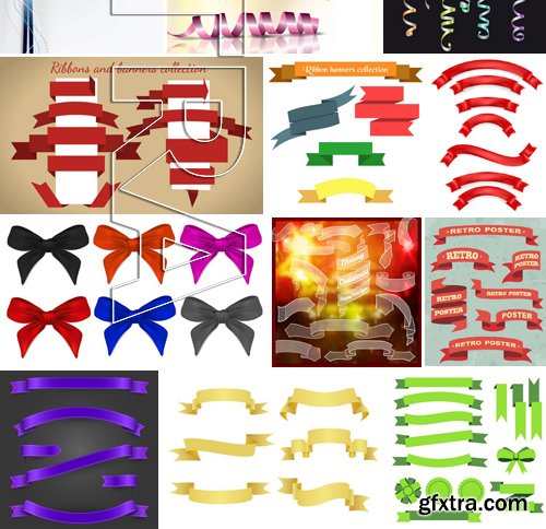 Stock Vectors - Ribbons 2, 25xEPS