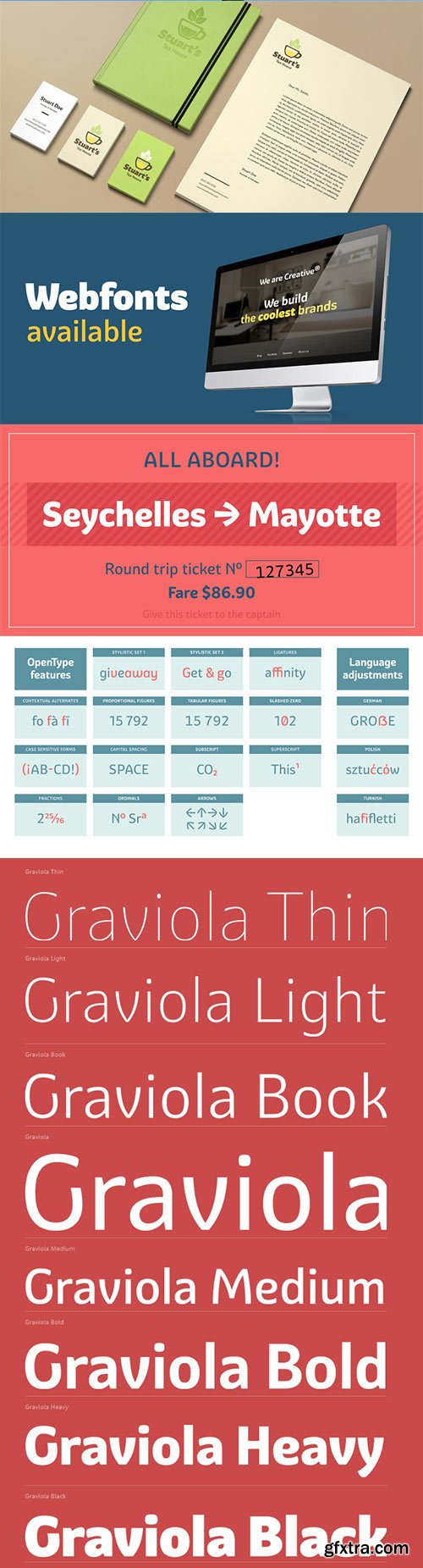 Graviola Fonts Familiy 8xOTF $120