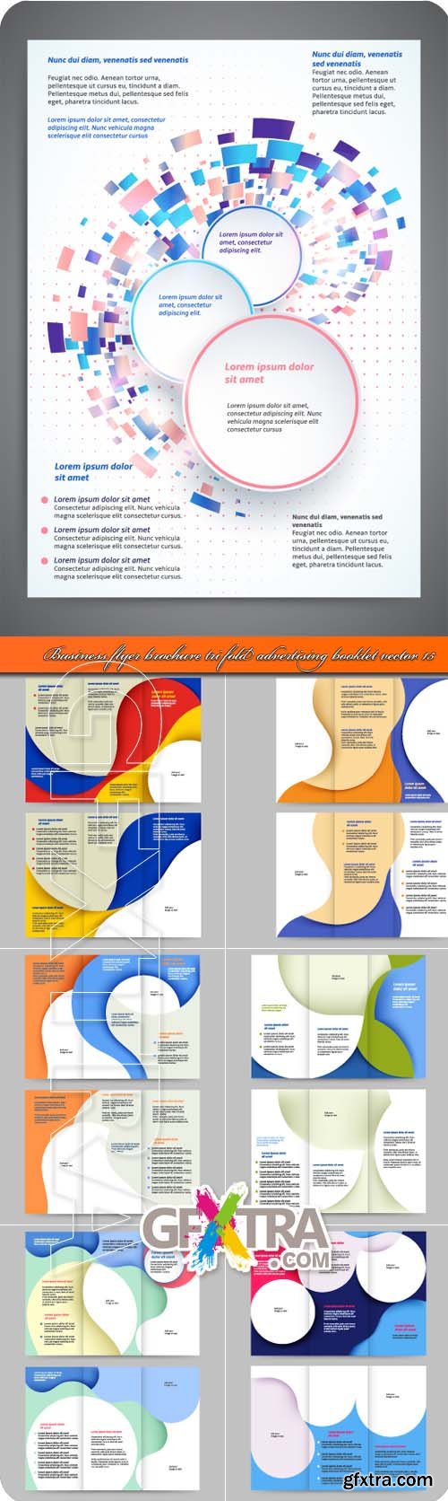 Business flyer brochure tri fold advertising booklet vector 15