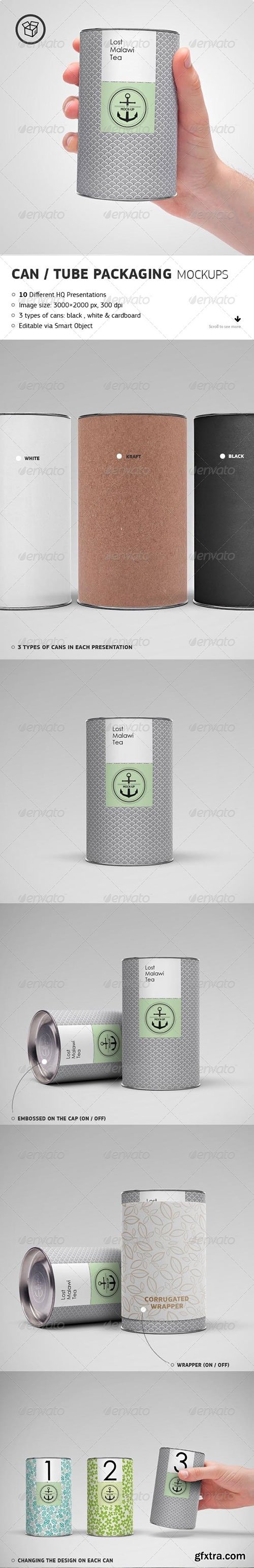 GraphicRiver - Package Mock-up Can / Paper Tube