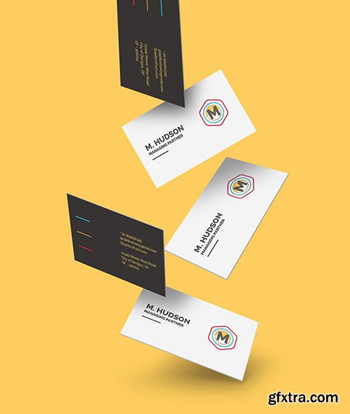 PSD Mock-Up - Falling Business Cards