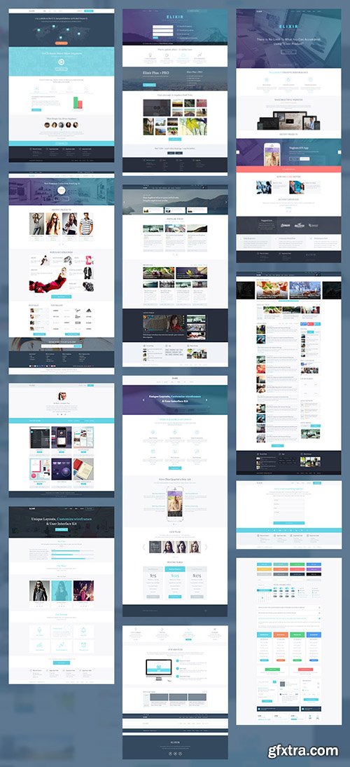 10 PSD Web Templates - Elixir