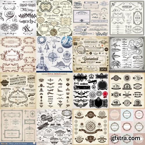 Antique Design Elements - 30 Vector