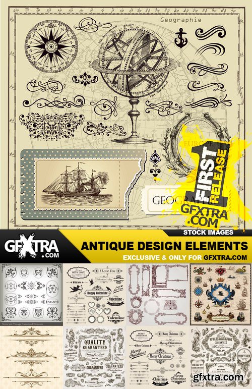 Antique Design Elements - 30 Vector