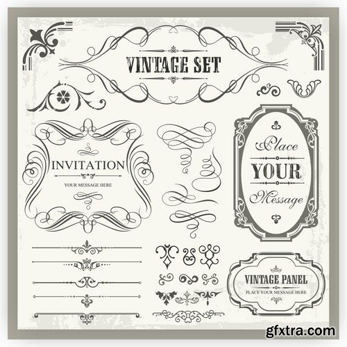 Antique Design Elements - 30 Vector