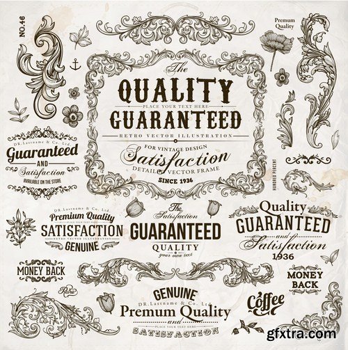 Antique Design Elements - 30 Vector