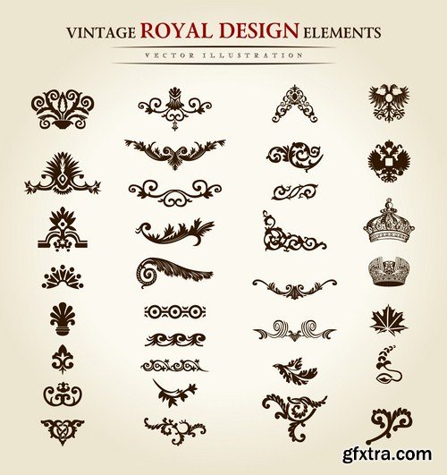 Antique Design Elements - 30 Vector